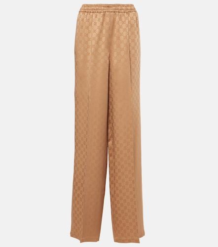 GG jacquard satin wide-leg pants - Gucci - Modalova