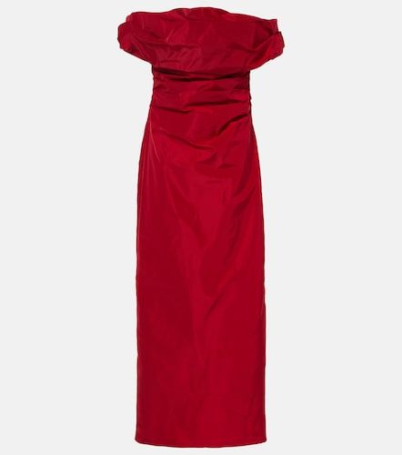 Vestido midi drapeado Andrea de tafetán - Staud - Modalova