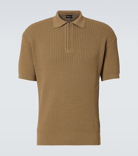 Ribbed-knit polo shirt - Giorgio Armani - Modalova