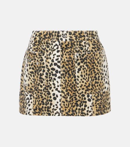 Minigonna in cotone con stampa leopardata - Blumarine - Modalova