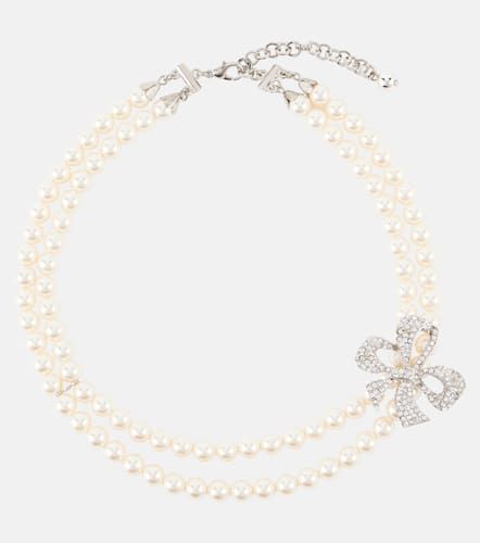 Crystal-embellished faux pearl necklace - Alessandra Rich - Modalova