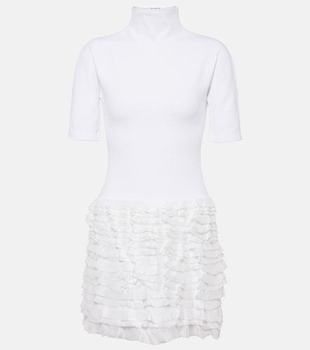 Ruffled high-neck jersey minidress - Alaia - Modalova