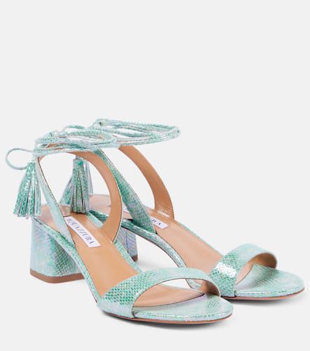 Alu 50 snake-effect leather sandals - Aquazzura - Modalova