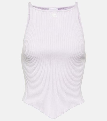 Courrèges Top acanalado con logo - Courreges - Modalova