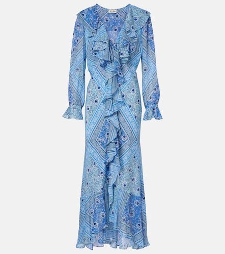 Vestido largo Gracye de seda con volantes - Rixo - Modalova