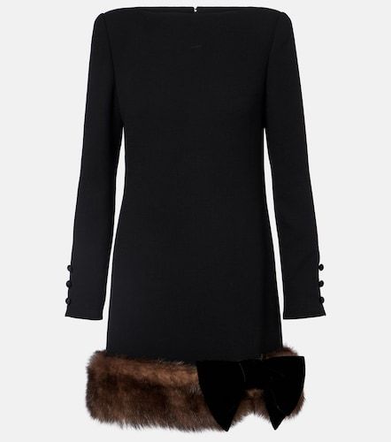 Minikleid aus Schurwolle mit Shearling - Valentino Garavani - Modalova