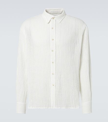 Camicia in misto lino e cotone a righe - Commas - Modalova