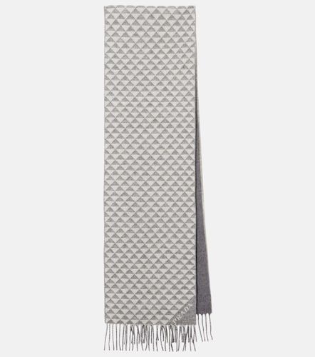 Sciarpa in jacquard di lana e cashmere con logo - Prada - Modalova