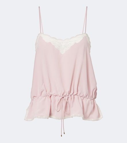 Chloé Top lencero de crepé de china de seda con encaje - Chloe - Modalova