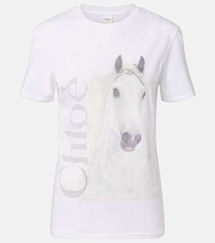 Chloé Camiseta de jersey de algodón con logo - Chloe - Modalova