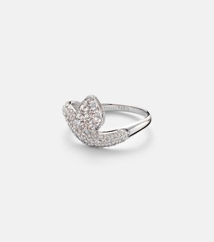 Wave Alliance 18kt white gold ring with diamonds - Persee - Modalova
