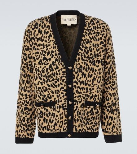 Jacquard virgin wool cardigan - Valentino - Modalova