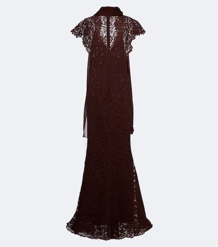 Solina scarf-detail cotton-blend lace gown - De La Vali - Modalova