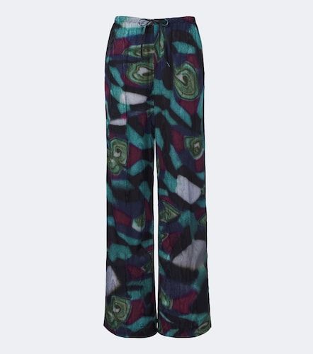 Pantalones anchos de moiré estampados - Dries Van Noten - Modalova