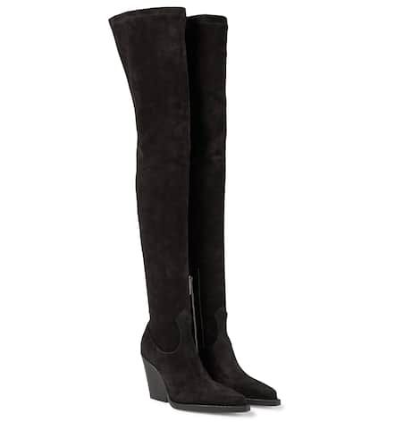 Overknee-Stiefel aus Veloursleder - Paris Texas - Modalova