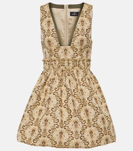 Etro Plunge-neck jacquard minidress - Etro - Modalova