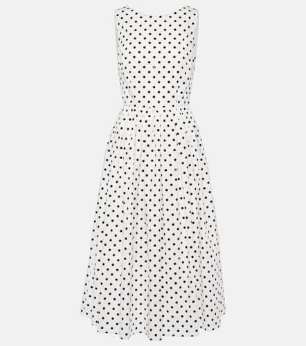 Polka-dot cotton poplin midi dress - Dolce&Gabbana - Modalova