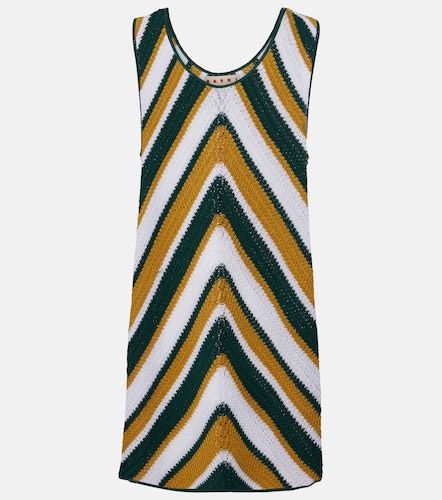 Abito corto in cotone a zig zag - Marni - Modalova
