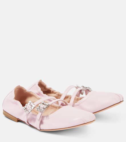 Crystal-embellished leather Mary Jane flats - Roger Vivier - Modalova