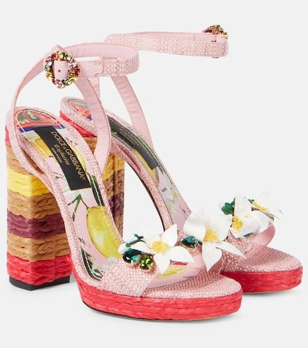 Taormina 135 embellished raffia sandals - Dolce&Gabbana - Modalova