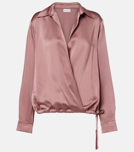 Top envolvente de satén - Dries Van Noten - Modalova