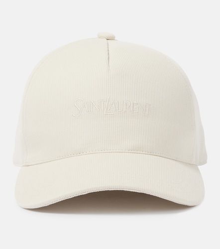 Gorra de pana bordada con logo - Saint Laurent - Modalova
