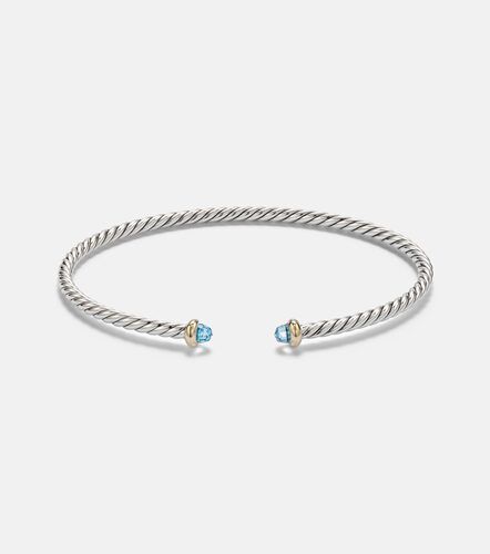 Pulsera Micro Cable Flex® de plata de ley y oro de 14 ct con topacios - David Yurman - Modalova