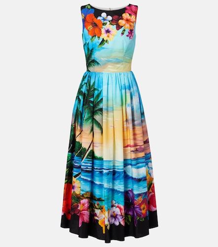 Vestido midi de algodón estampado - Dolce&Gabbana - Modalova