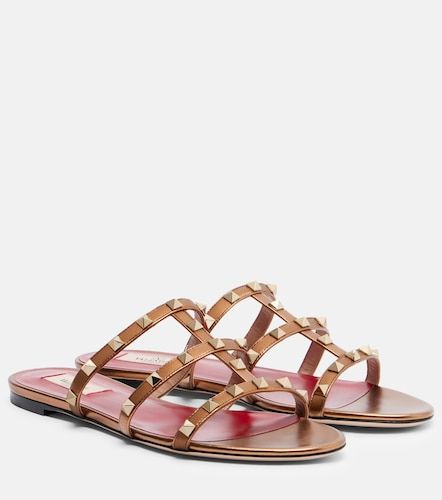 Rockstud metallic leather sandals - Valentino Garavani - Modalova