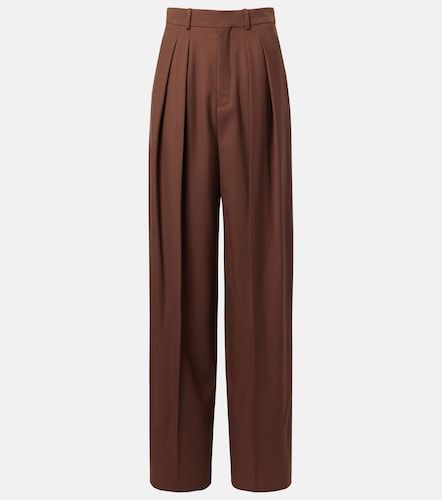 Pantalones anchos de gabardina de lana - Saint Laurent - Modalova