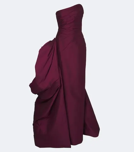 Vestido bustier de tafetán drapeado - Marmar Halim - Modalova