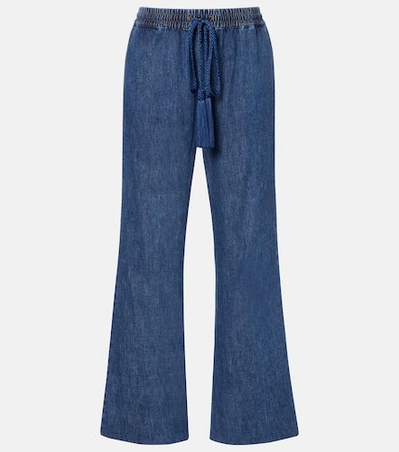 Pantalones anchos de chambray de algodón - Valentino Garavani - Modalova