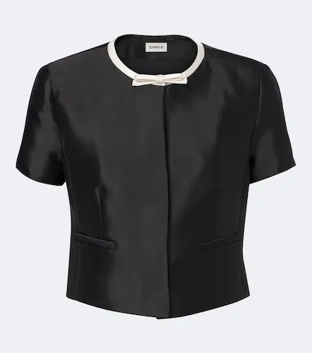 Naelle bow-detail cropped satin top - Simkhai - Modalova