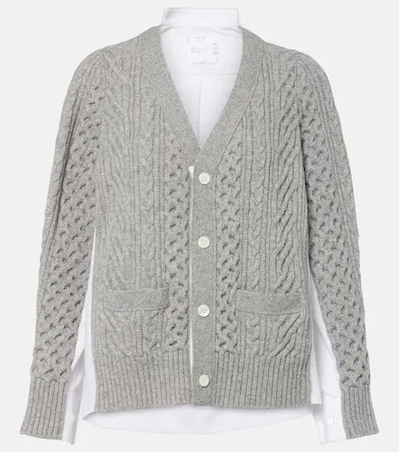 Cardigan aus Wolle und Popeline - Sacai - Modalova