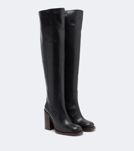 Leather over-the-knee boots - Dries Van Noten - Modalova