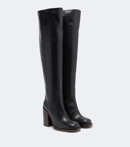 Overknee-Stiefel aus Leder - Dries Van Noten - Modalova
