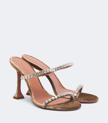 Amina Muaddi Mules Gigi in velluto - Amina Muaddi - Modalova