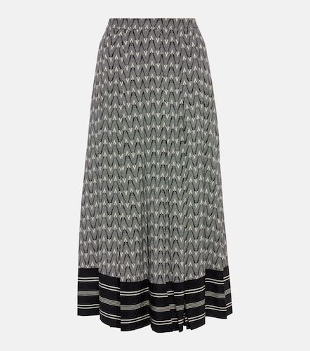 Gonna midi Norris in misto seta con logo - Veronica Beard - Modalova
