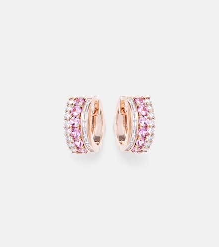 Lola 18kt rose hoop earrings with diamonds and sapphires - Anita Ko - Modalova