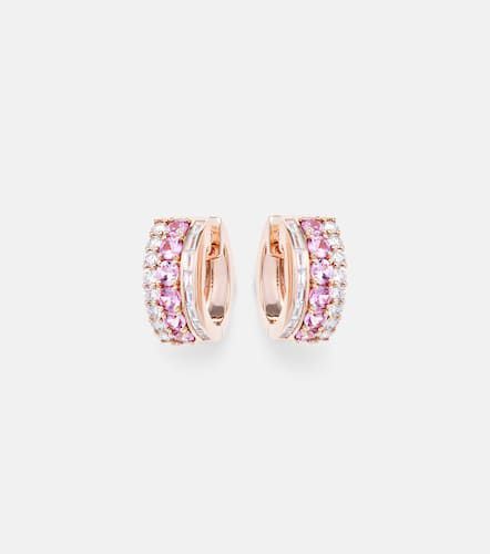 Orecchini a cerchio Lola in rosa 18kt con diamanti e zaffiri - Anita Ko - Modalova