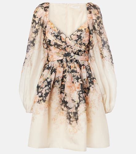 Illustration floral linen and silk minidress - Zimmermann - Modalova