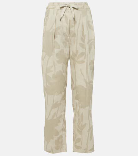 Printed linen tapered pants - Brunello Cucinelli - Modalova