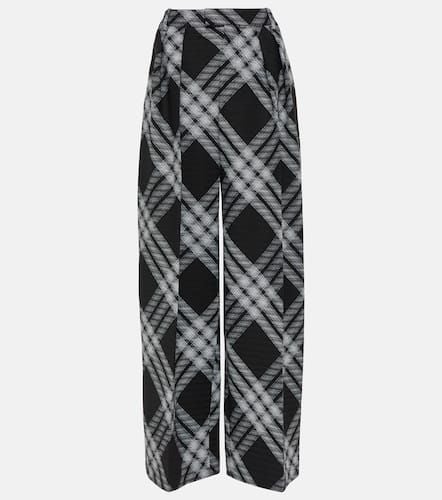 Checked wool wide-leg pants - Burberry - Modalova