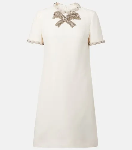 Vestido corto de lana y seda adornado - Valentino Garavani - Modalova