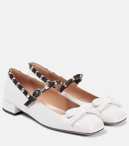 Rockstud Bow leather Mary Jane flats - Valentino Garavani - Modalova