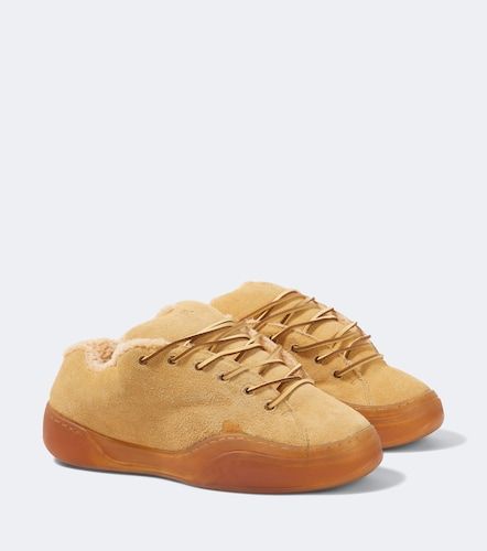 Sand Vamp shearling-lined suede sneakers - ERL - Modalova