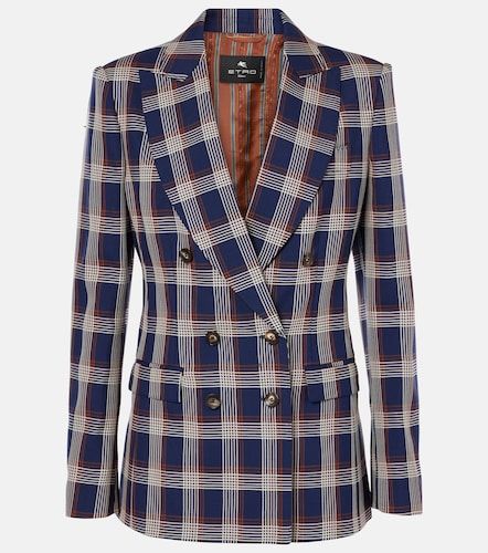 Blazer cruzado de lana a cuadros - Etro - Modalova