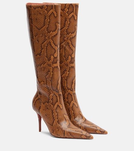 Barbara leather knee-high boots - Amina Muaddi - Modalova