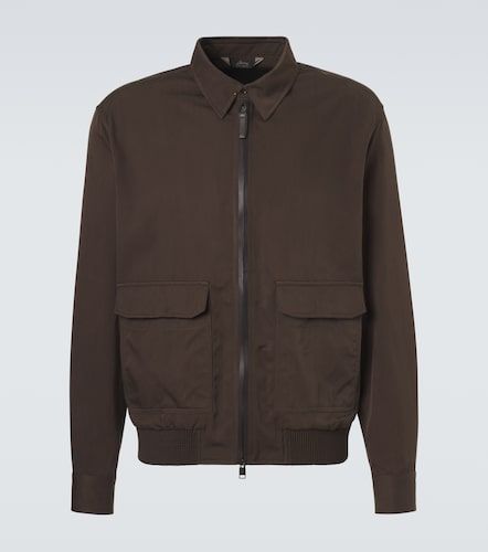 Giacca blouson in seta con pelle - Brioni - Modalova