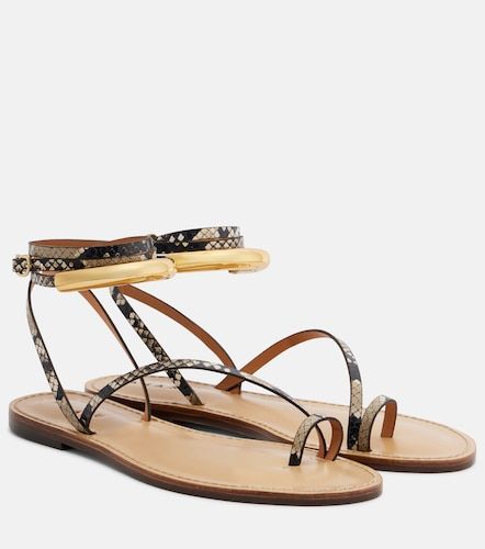 Kalahari snake-effect leather sandals - Amanu - Modalova